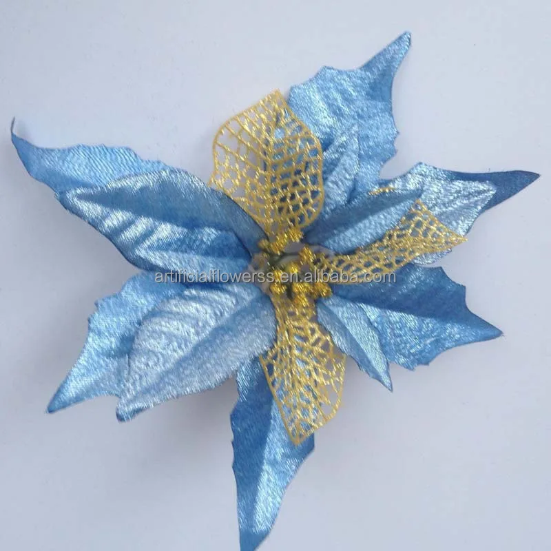 Wholesale Price Artificial Blue Poinsettias Flower Buy Blue