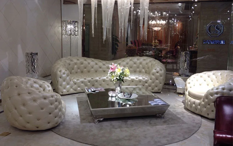 2019 Italy Milan Exhibition villa living room sofa design luxury high-end velvet sofa set
