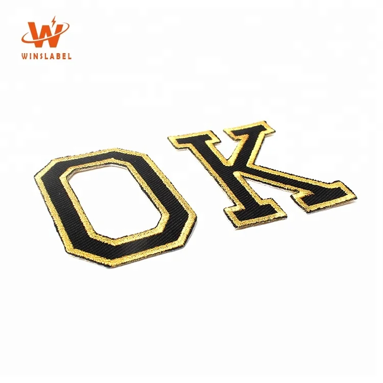 Custom Sew on Iron Glue Embroidery Letter Patches for Hats