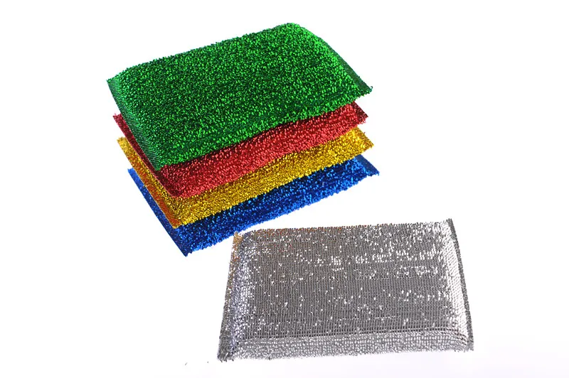 金属线厨房清洁垫; lurex 螺纹海绵清洁垫