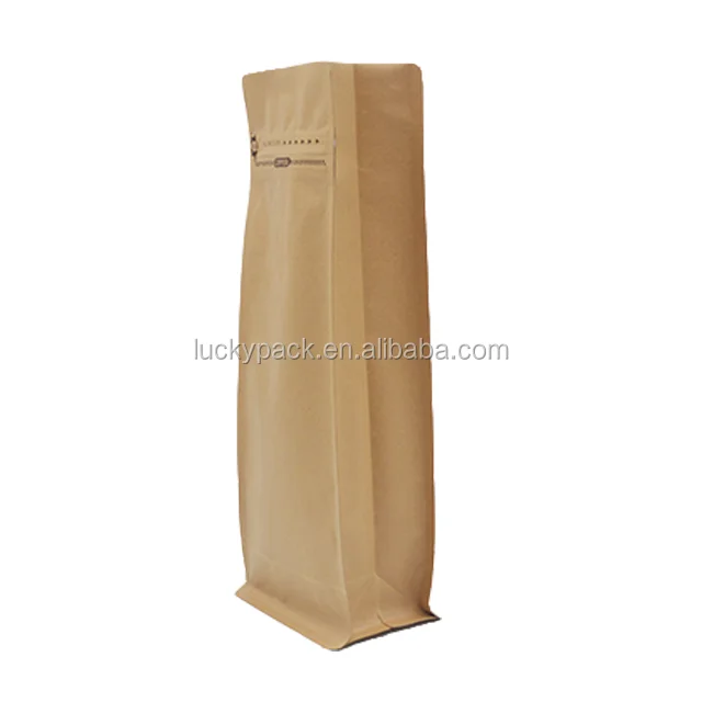 
Customized Easy Tear Zipper Top Food Grade Moisture Proof Kraft Paper coffee beans packaging bags 
