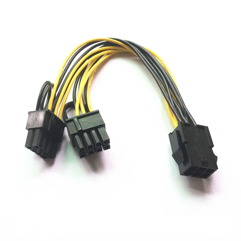 PCI-E 6-pin to 2x 6+2-pin Power PCIE PCI Express Splitter Cable 6-pin//8-pin