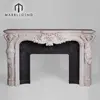 Decorative White Carrara Marble Wall Fireplace Surround