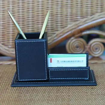 holder desk card business leather pen larger