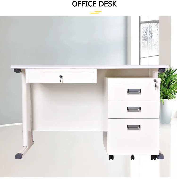 Best selling steel school furniture teacher's office work table with metal movable file cabinet