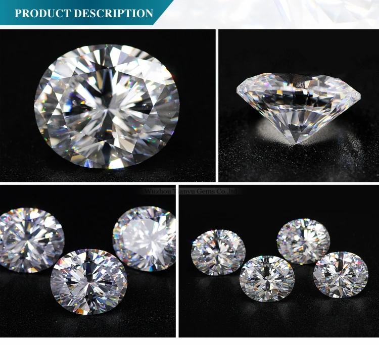 批发梧州宝石清除火 cz 立方氧化锆粗糙宝石最好的假无色合成钻石