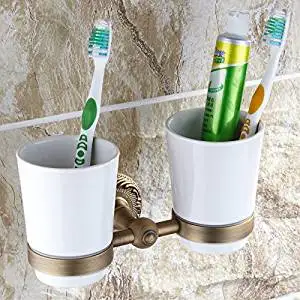 Copper Finish GoCraft Wire Metal Toothbrush Holder Stand for Bathroom Vanity Countertops