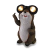 Resin Standing Groundhog Statue Lighted Garden Figurine with Double Solar Lights