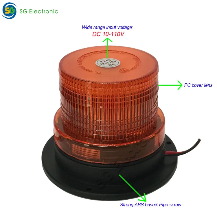 amber led strobe light DC 10v 12v 24v 48v 60v 72v 80v 110v warning light for forklift