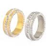 18K Gold Stainless Steel Crystal Ring Bands Dubai Mens Wedding Ring