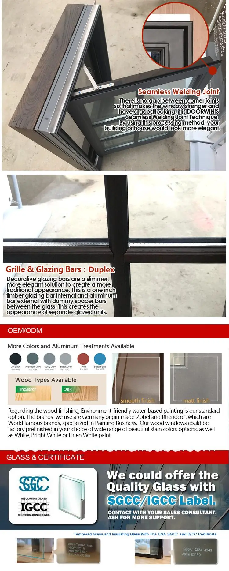Factory cheap price casement picture window burglar proof bars bedroom security