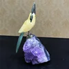 Natural Hand Carved Rainbow Fluorite Parrot Gemstone Crystal Carving Crafts
