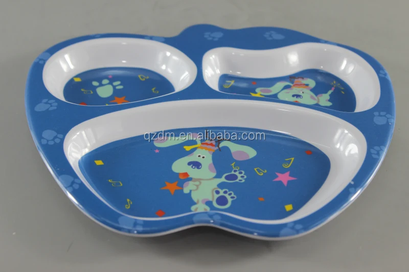 Apple Shape Melamine 3 Divide Dinner Plate For KISD