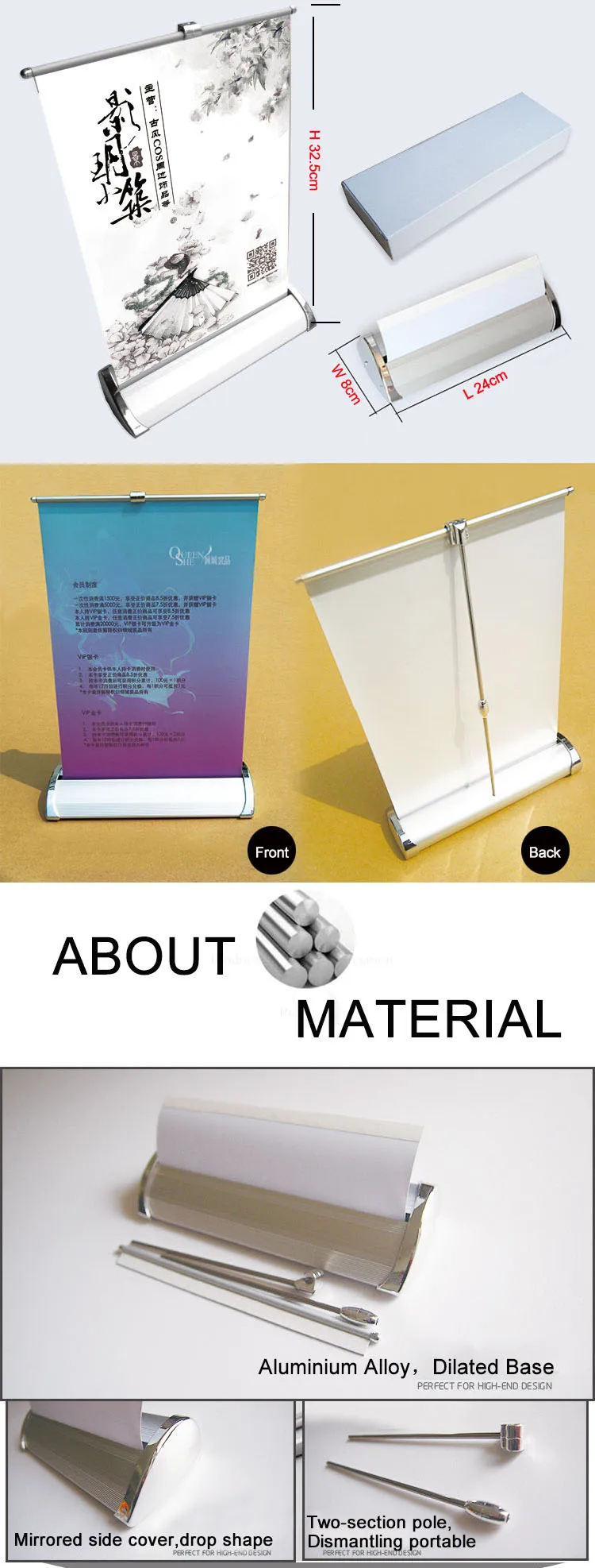 A3 A4 A5 Roll Up Mini Banner Pocket Desktop Screen Buy Mini Roll