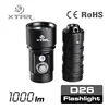 Factory wholesale strict waterproof 100m led diving flashlight c ree 3.7v rechargeable battery led flashlight