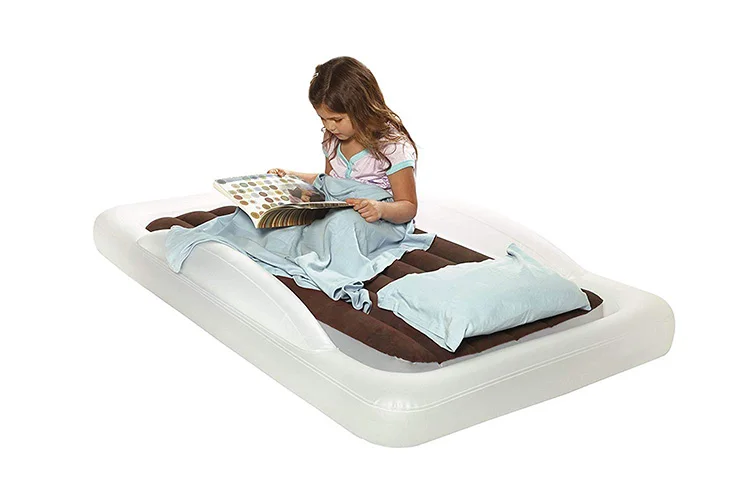 Comfortable Flocking Inflatable Toddler Travel Bed Druable Kids Air