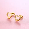 wholesale 14k gold plated 925 sterling silver heart stud earrings