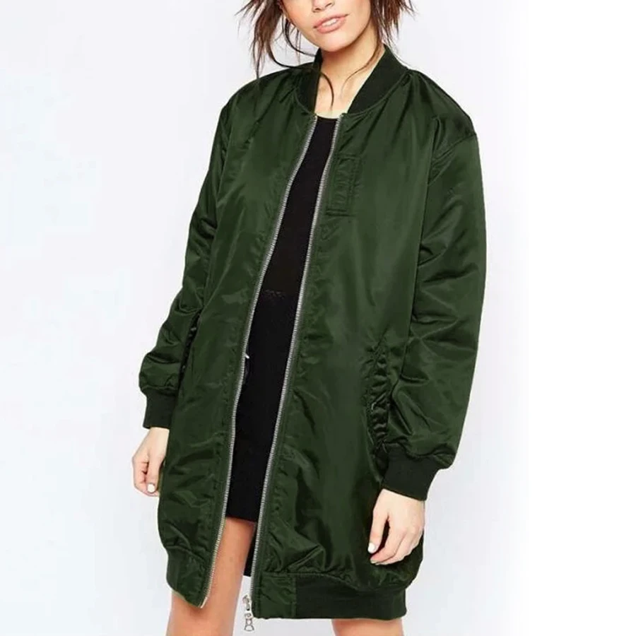 Fashion Autumn Winter Army Green Women Bomber Jackets 2016