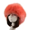 Factory Price Top Quality Luxurious Womens Blue Faux Fox Fur Hats Russian Hat