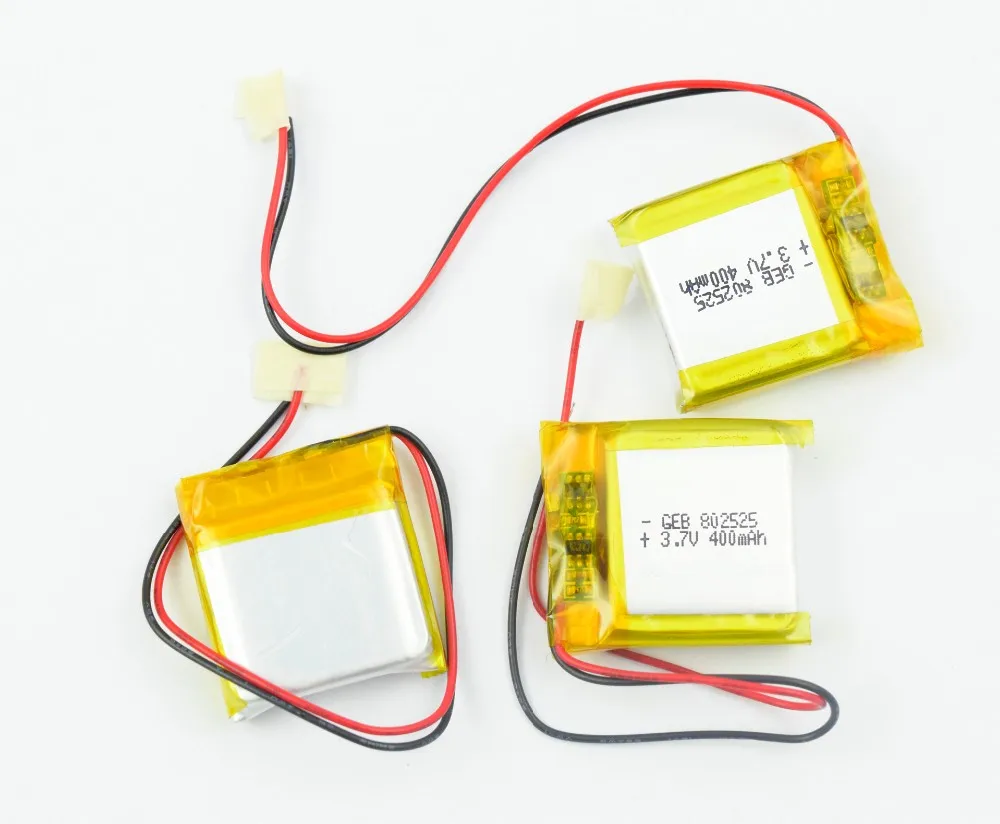 Rechargeable Lithium Ion Polymer Battery 802525 3.7v 400mah For Car Gps
