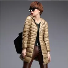 Latest font b Winter b font 2016 Women Fashion Ultra thin Medium long Coat Solid color