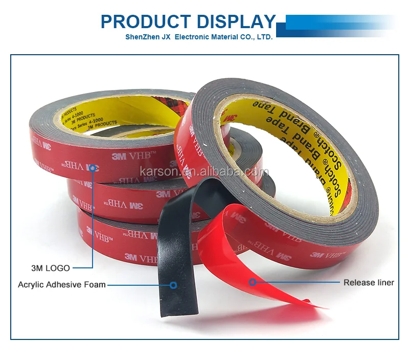 High Adhesion Acrylic Adhesive 3m 5952 Vhb Double Sided Heat Resistant