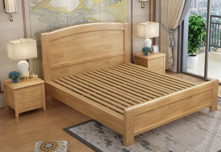 Latest Design Simple Solid Wood Furniture Wooden Double Bed - Buy Wood  Double Bed Designs With Box,Latest Bed Designs In Wood,Simple Double Bed  Design In Woods Product on Alibaba.com