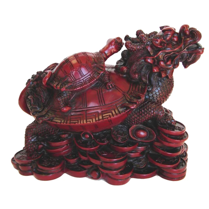 Drachenstatue Chinesische Tradition Schildkröte Feng Shui Fortune Dekoration 