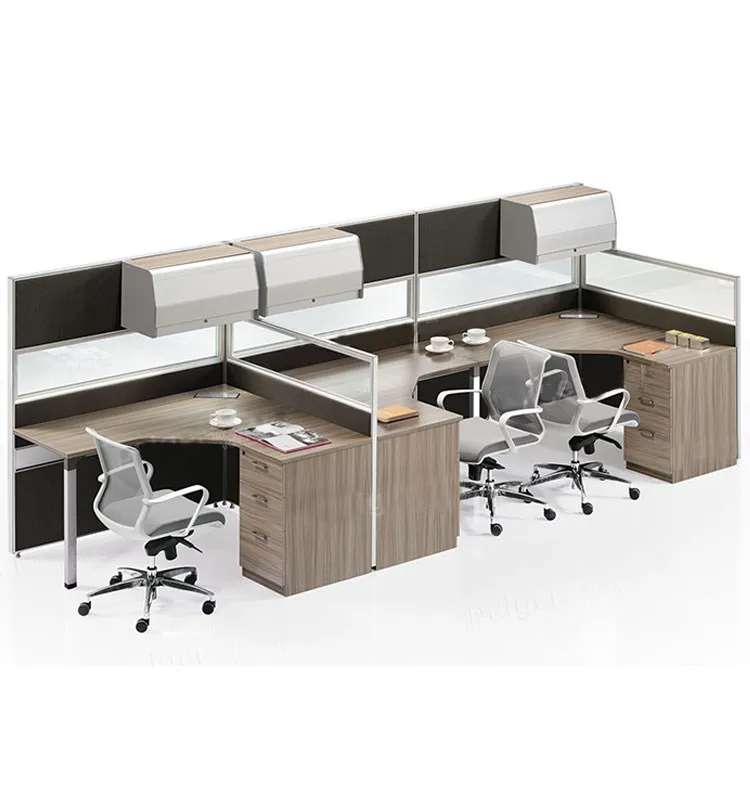 Wooden 2 Seater Office Workstation With Overhead Cabinet - Buy Workstation With Overhead Cabinet 