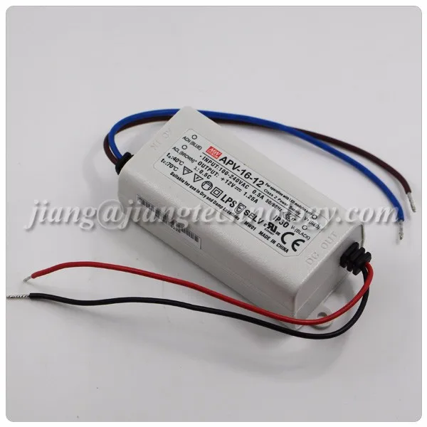 Mean Well 12V 1.25A LED Driver 15W APV-16-12 Indoor LED Power Supply