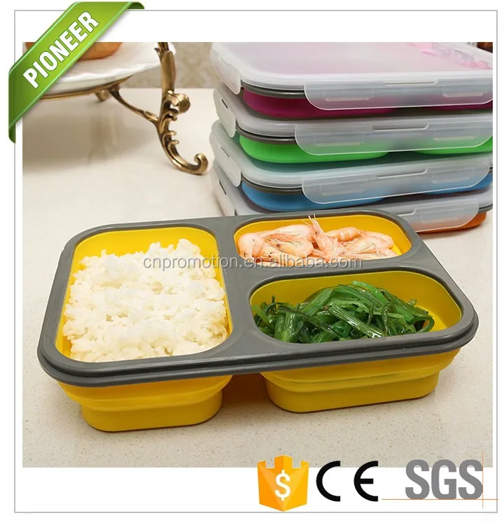 Wholesale Folding Biodegradable Bento Box And Custom Recyclable 3