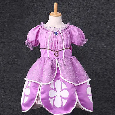 Bling Noble Baby Girls Kids Clothes Purple Sofia Costume Princess Party Fashion Beautiful font b Fancy