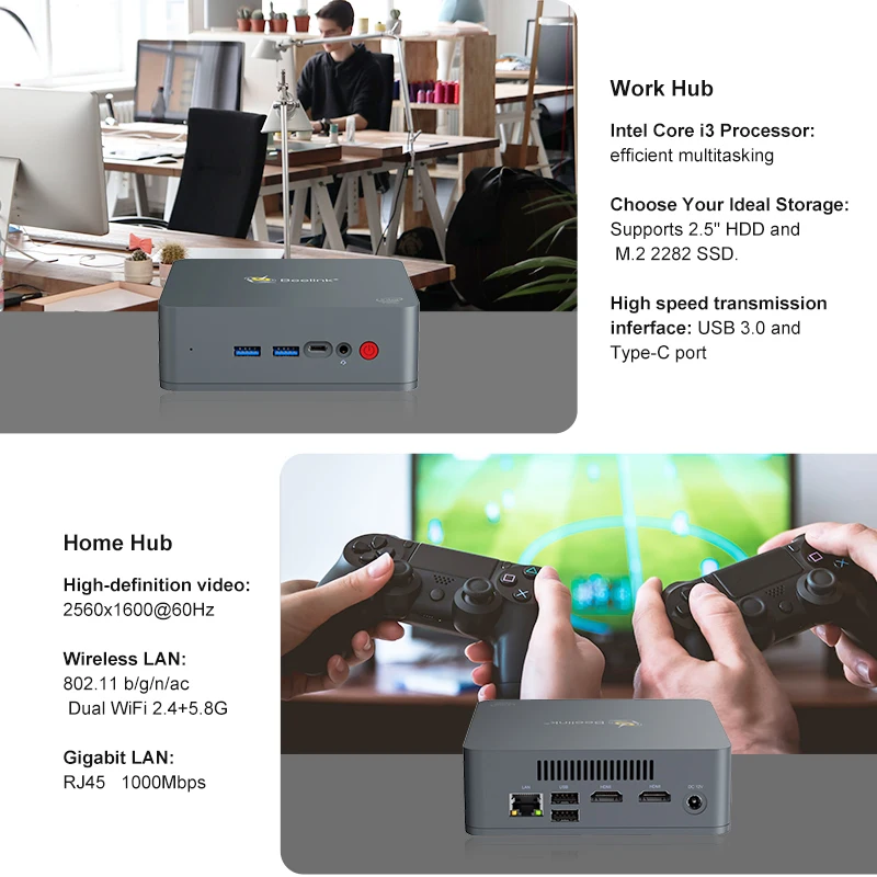 Cooling Fan Beelink Mini Computer U55 Intel I3 5005u Quad Core Support