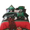 Christmas gift design applique 100% brushed cotton 4pcs double size duvet cover bed sheet bedding set for hot selling