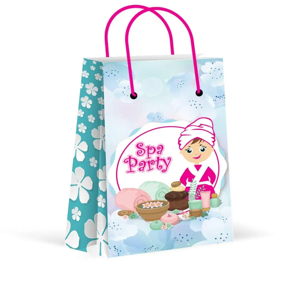 LARZN Premium Spa Party Bags, Girls Party Favor Bags, New, Treat Bags, Gift Bags,Goody Bags, Spa Party Favors, Spa Party Supplies, Decorations, 12 Pack