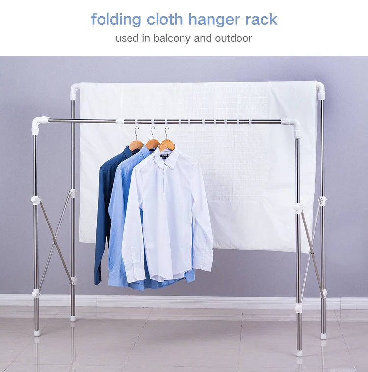 Outdoor Double Pole Folding Cloth Hanger Rack - Buy Hanger Rack,Folding ...