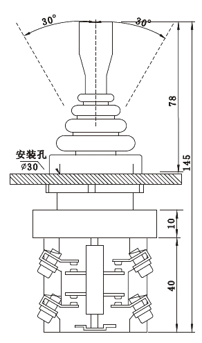 HKA1-41QY HKA1-41 DC 0.6A 125Vdc 0.3A 250Vdc and AC 15A 125Vac 250Vac 30mm fixing hole stay put 4NC 4NO Latching Joystick Switch