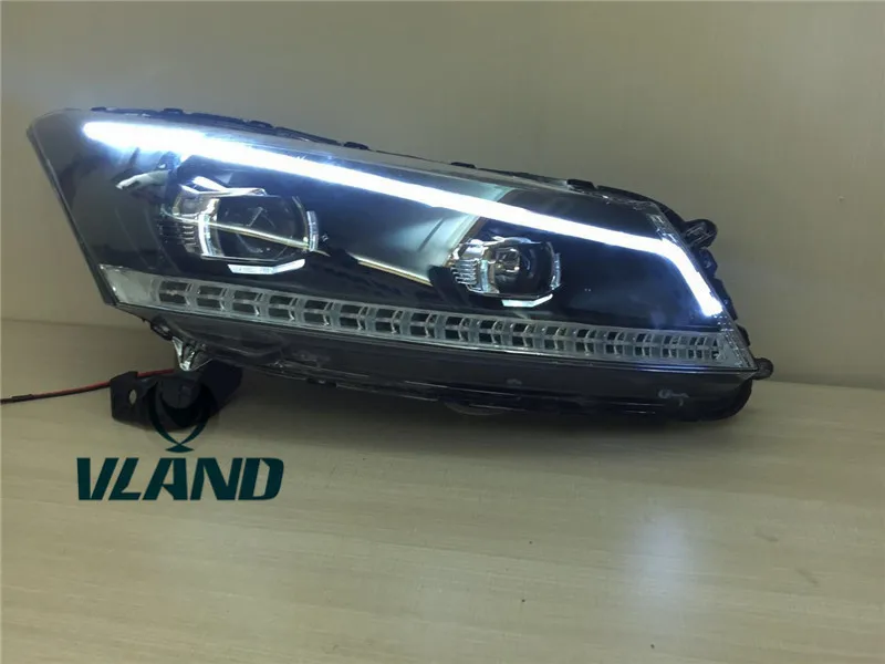 VLAND factory accessory for Car Headlight for Accord LED Head light for 2008-2013 with moving turn signal+LED high beam light
