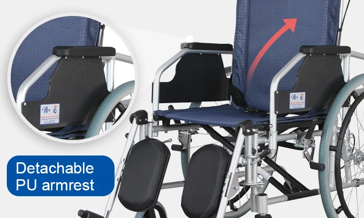 Kaiyang KY954LGC foldable frame detachable headrest armrest and footrest easy to transport aluminium manual wheelchair