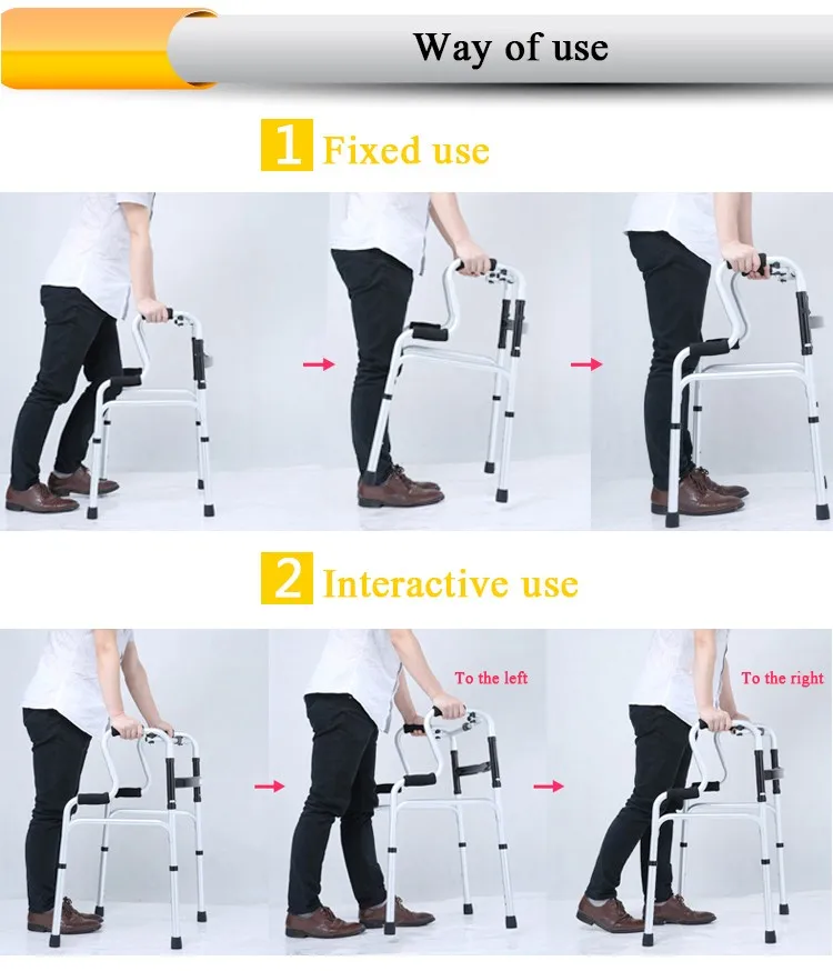 Medical Rehabilitation Therapy Height Adjustable Elderly Walker Walking