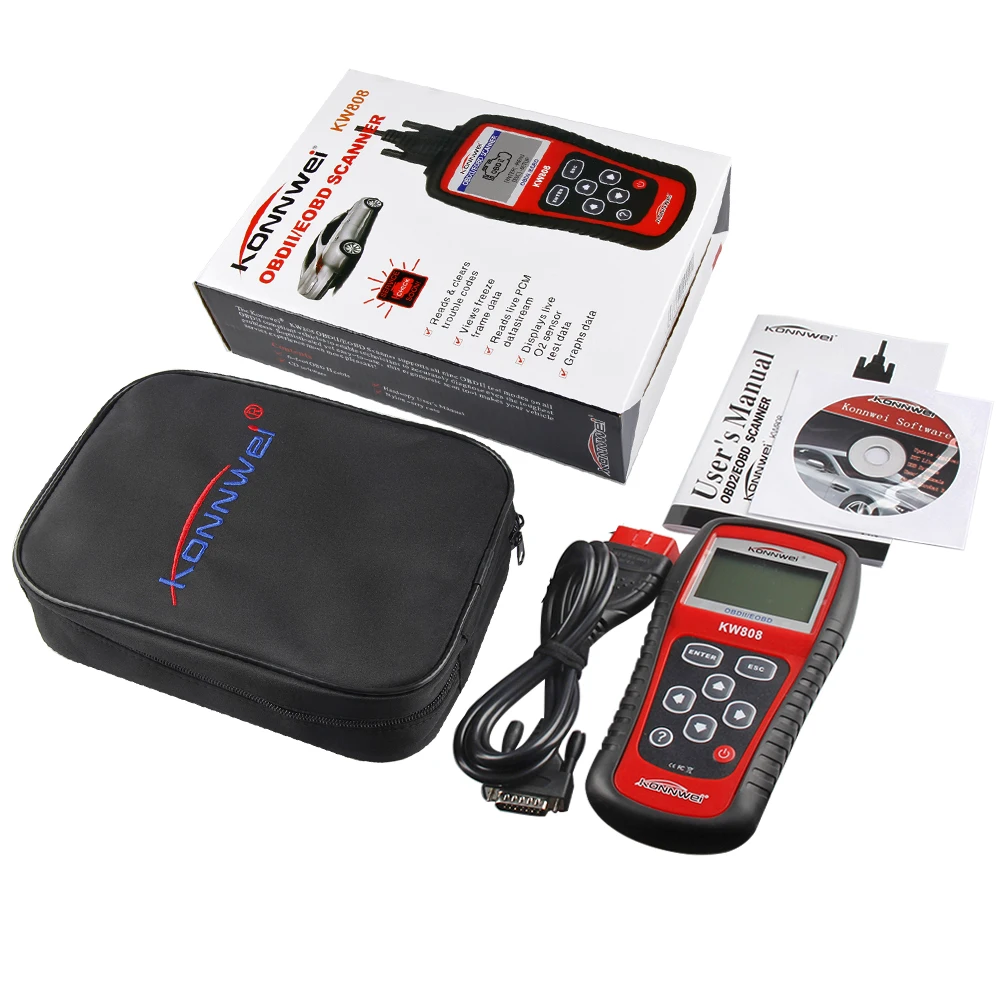 Auto scanner diagnostico lettore di codice dati live Engine Control Fit for can /& tutti gli attuali OBD2/ EOBD OBDII protocolli KW808