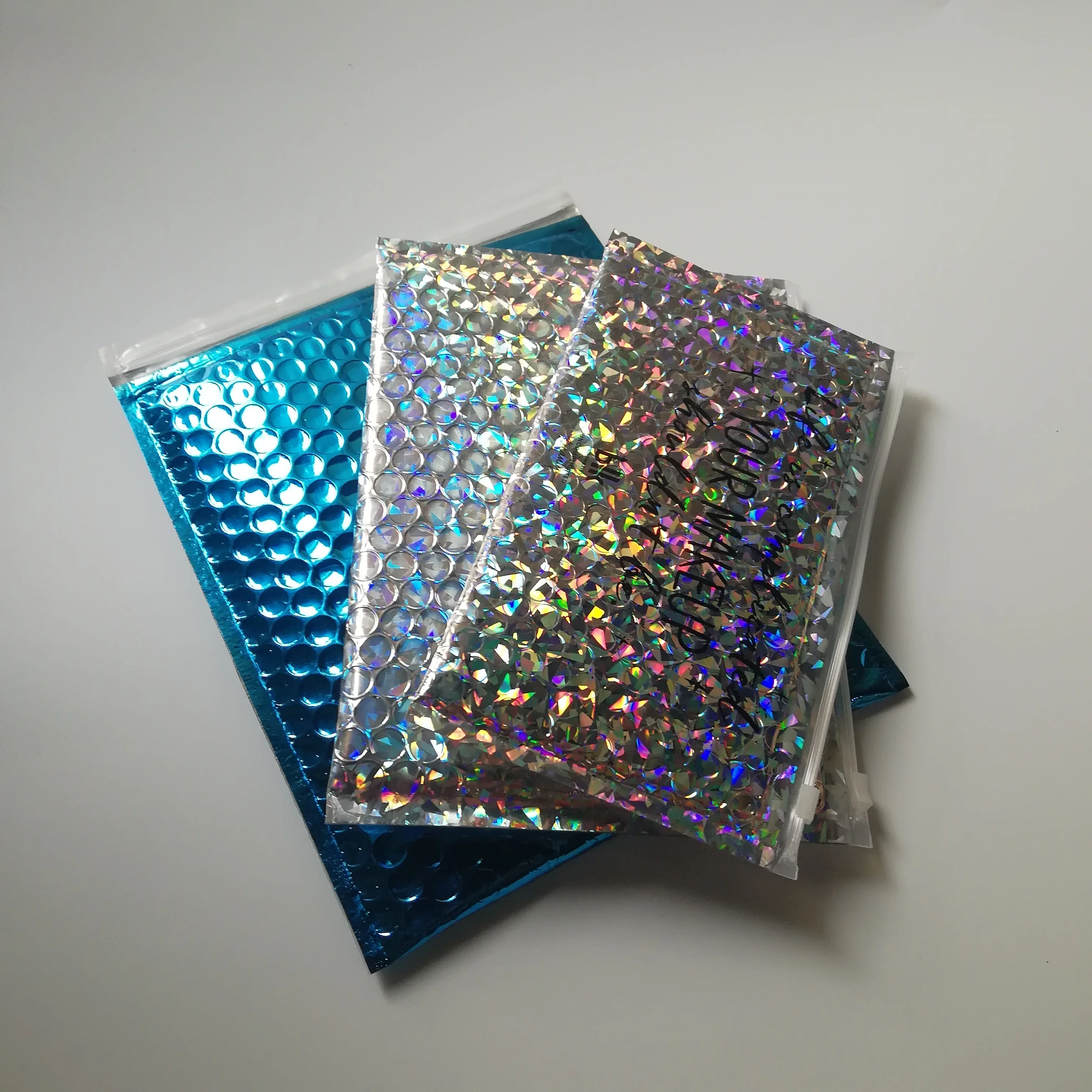 Custom Laminated Cosmetic Zipper Ziplock Bubble Bag Plastic Poly Bag