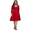 Fashionable Plus Size Lace Sleeve Peach Neck Short Dress Skirts For Fat Women