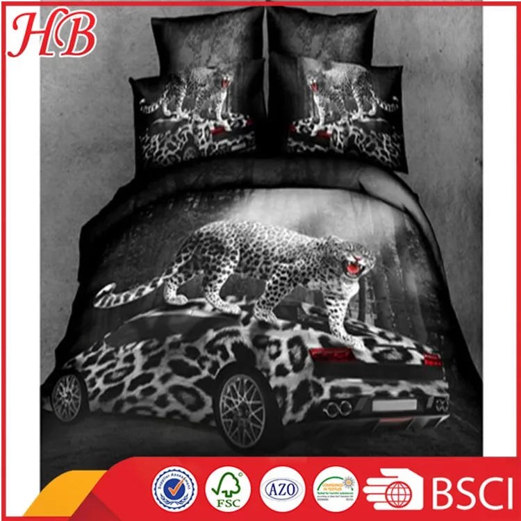 Made In China Alibaba Bedding Set Leopard Pattern Digital Printing