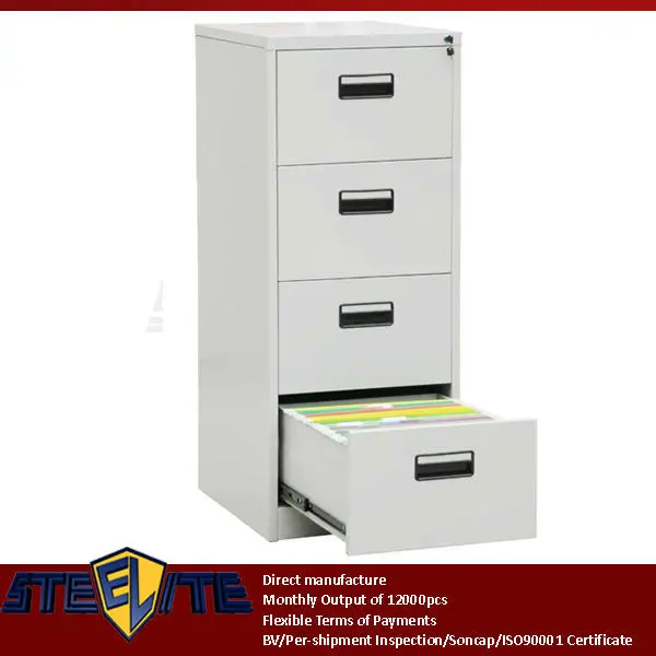 White Diy Second Hand Metal Medical File Storage 4 Drawer Cabinet