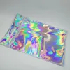 Three sides Customized Food Storage Silver Zipper Package with Holographic effect