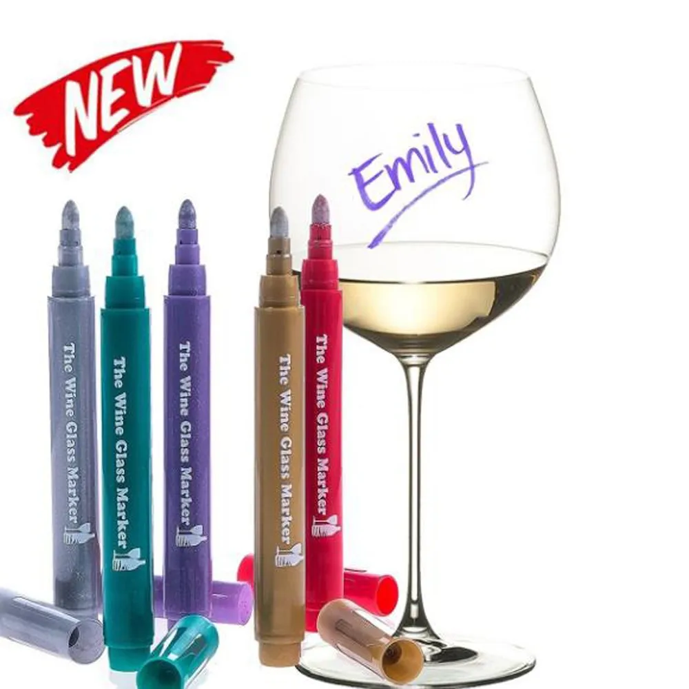 New Hot Product Silicone Glass Marker Metallic Wine Glass Markers Party