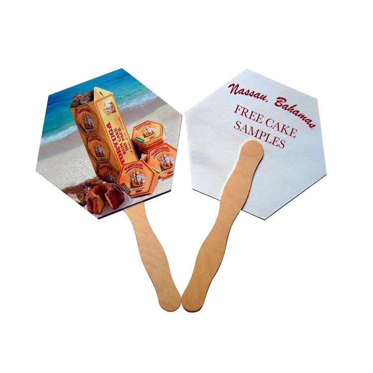 Manual Paper Hand Fan With Wood Handle /wood Sticks Handle Paper Fan