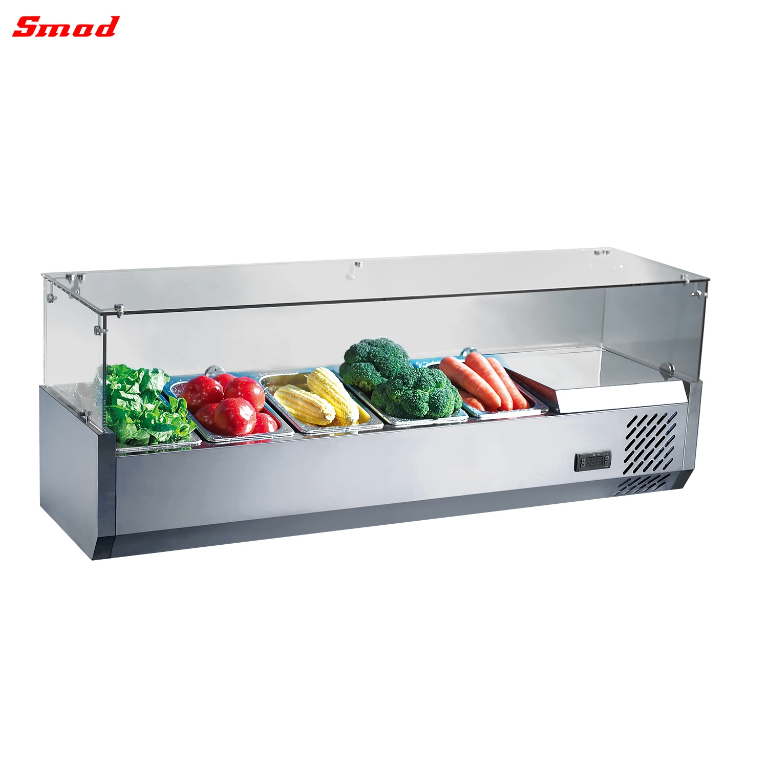 Smad High Quality Salad Display Refrigerant Cooler Showcase
