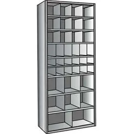 Hallowell 5535-24HG Hi-Tech Metal Bin Shelving, 36" Width x 24" Depth x 87" Height, 12-Starter Unit with 9" Width x 9" Height,, (6) 6" Width x 9" Height,, (12) 6" Width x 6" Height,, (6) 12" Width x 12" Height,, (2) 18" Width x 12" Height Bins, 725 Gray